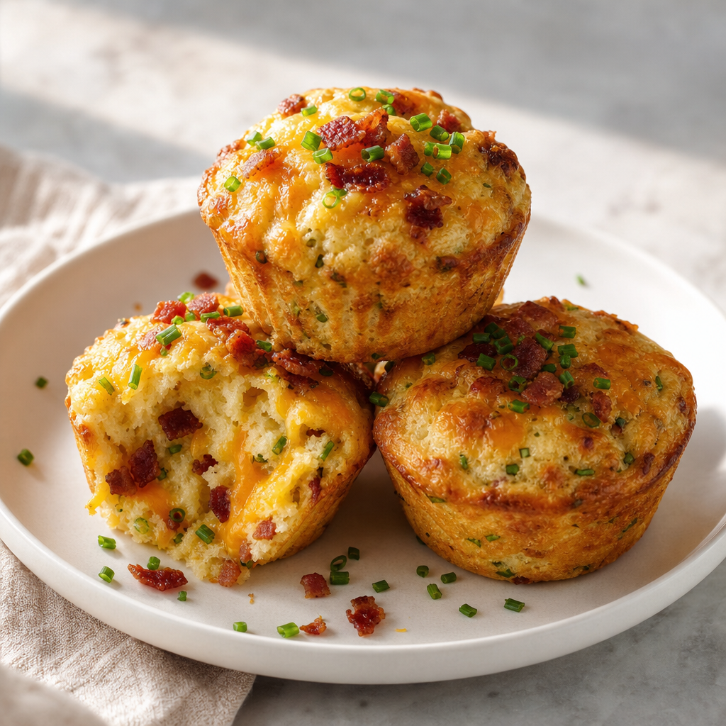 Cheddar, Bacon & Chive Savory Muffins