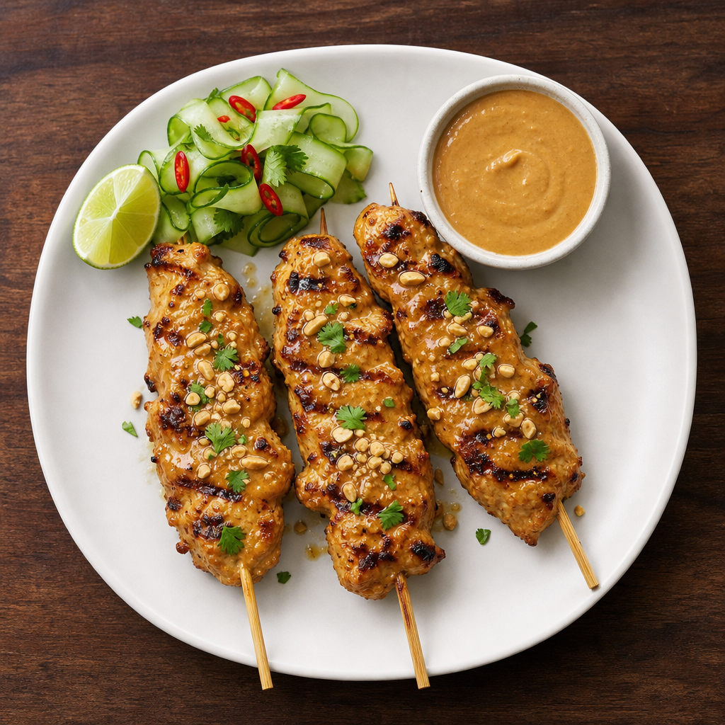Thai Peanut Satay Chicken Skewers